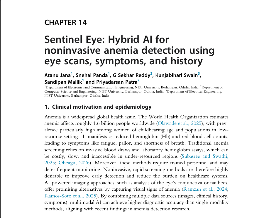 Chapter 14 - Sentinel Eye: Hybrid AI for noninvasive anemia detection